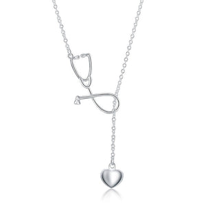 silver color gorgeous charm fashion charm heart wedding lady love necklace noble luxury 18 inches Silver jewelry , N270