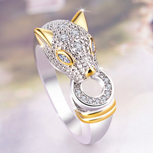 Punk Leopard Ring Zircon Gold and Silver Ring Women's Luxury Exaggerated Fashion Jewelry New Anniversary Gift jewelry