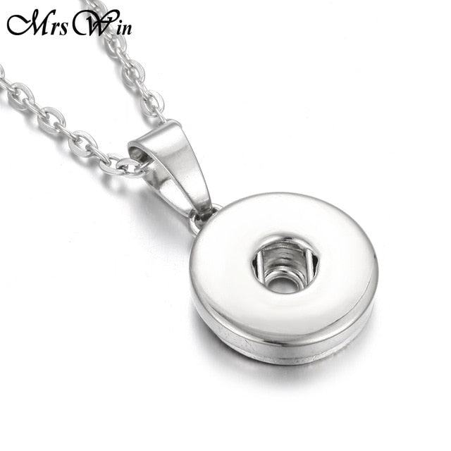 2019 New Snap Jewelry Rose Gold Crystal Flower Snap Button Necklace for Women Fit 18mm 20mm Snap Buttons Jewelry Snaps Necklaces