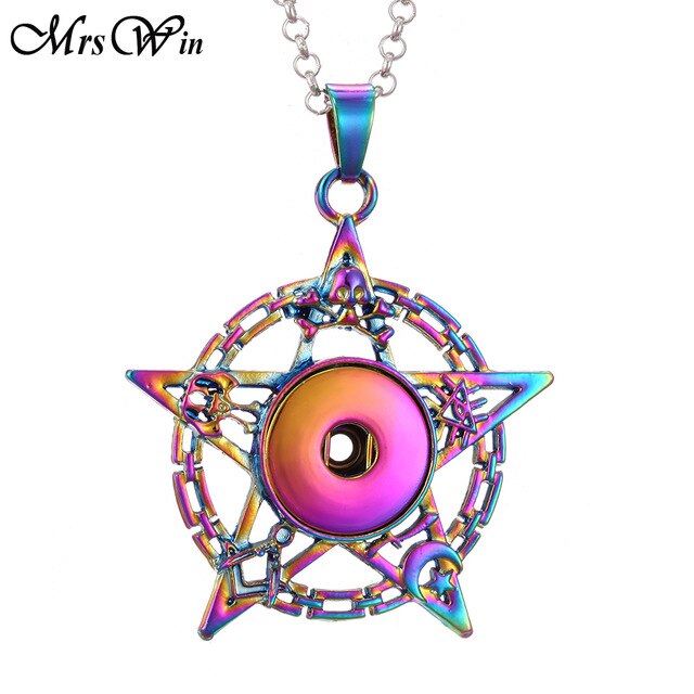 2019 New Snap Jewelry Rose Gold Crystal Flower Snap Button Necklace for Women Fit 18mm 20mm Snap Buttons Jewelry Snaps Necklaces