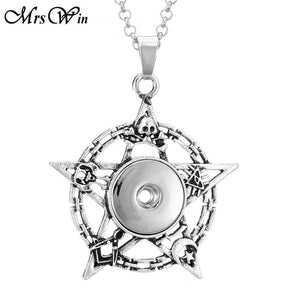 2019 New Snap Jewelry Rose Gold Crystal Flower Snap Button Necklace for Women Fit 18mm 20mm Snap Buttons Jewelry Snaps Necklaces