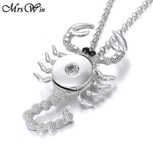 2019 New Snap Jewelry Rose Gold Crystal Flower Snap Button Necklace for Women Fit 18mm 20mm Snap Buttons Jewelry Snaps Necklaces