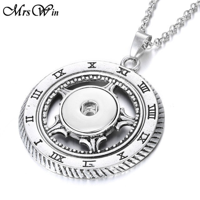 2019 New Snap Jewelry Rose Gold Crystal Flower Snap Button Necklace for Women Fit 18mm 20mm Snap Buttons Jewelry Snaps Necklaces