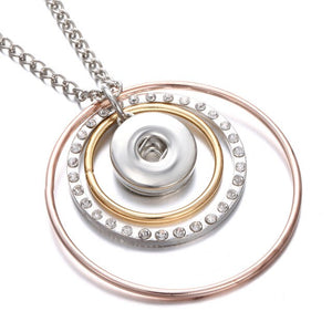 2019 New Snap Jewelry Rose Gold Crystal Flower Snap Button Necklace for Women Fit 18mm 20mm Snap Buttons Jewelry Snaps Necklaces