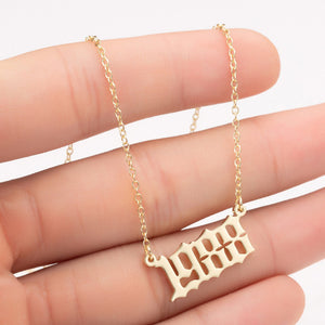 Women Personalized Necklace Special Date Year Number Necklace  girl1994 1995 1996 1997 1998 1999 from 1980 to 2002 chain Jewelry