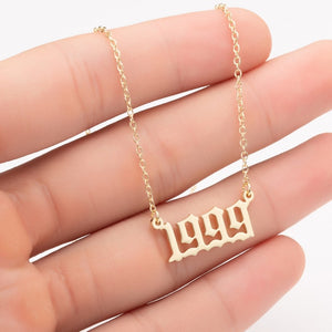 Women Personalized Necklace Special Date Year Number Necklace  girl1994 1995 1996 1997 1998 1999 from 1980 to 2002 chain Jewelry