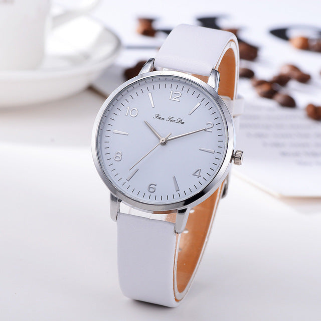 Business Women's Watches Silver Roman Numerals Dial Ladies Simple Quartz Wristwatch Casual Leather Strap Clock Reloj Mujer  @50