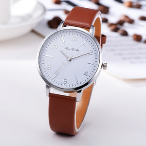 Business Women's Watches Silver Roman Numerals Dial Ladies Simple Quartz Wristwatch Casual Leather Strap Clock Reloj Mujer  @50