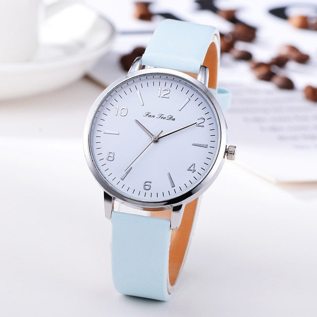 Business Women's Watches Silver Roman Numerals Dial Ladies Simple Quartz Wristwatch Casual Leather Strap Clock Reloj Mujer  @50