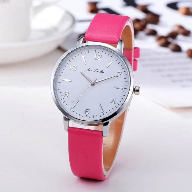 Business Women's Watches Silver Roman Numerals Dial Ladies Simple Quartz Wristwatch Casual Leather Strap Clock Reloj Mujer  @50