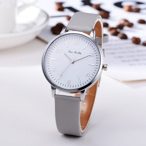 Business Women's Watches Silver Roman Numerals Dial Ladies Simple Quartz Wristwatch Casual Leather Strap Clock Reloj Mujer  @50