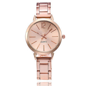 New Women's Luxury Watch Rose Gold Alloy Thin Strap Fashion Small Dial Wrist Watch Ladies Wear Casual Gift Clock Relogio