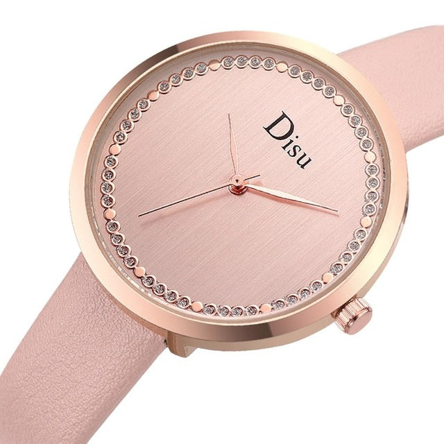 Women's Watches Top Brand Fashion Womens Ladies Simple Watches Zegarek Damsk iLeather Analog Quartz Wrist Watch clock saat Gift