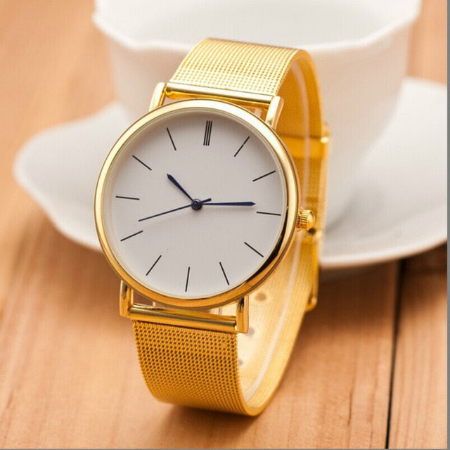 2018 Luxury Women Metal Mesh Watch Simplicity Classic Wrist Fashion Casual Quartz High Quality Women's Watches Relogio Masculino