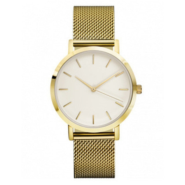 2018 Luxury Women Metal Mesh Watch Simplicity Classic Wrist Fashion Casual Quartz High Quality Women's Watches Relogio Masculino