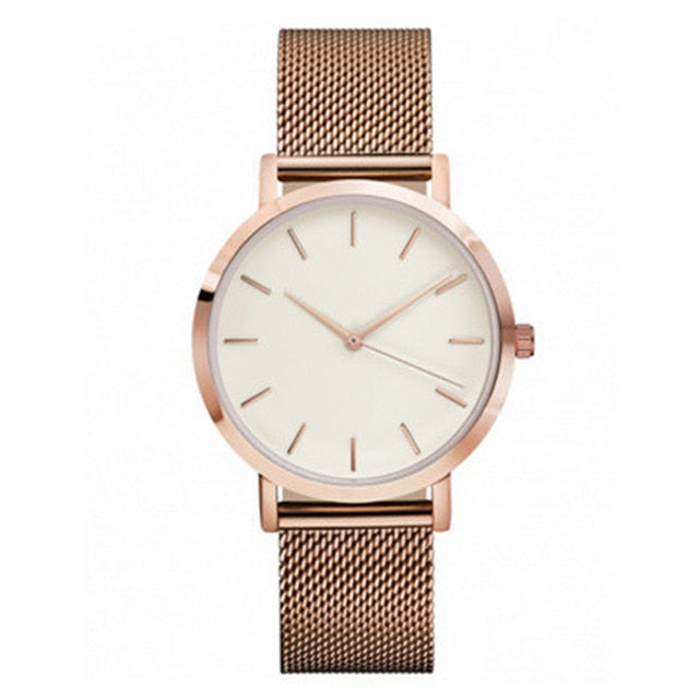 2018 Luxury Women Metal Mesh Watch Simplicity Classic Wrist Fashion Casual Quartz High Quality Women's Watches Relogio Masculino