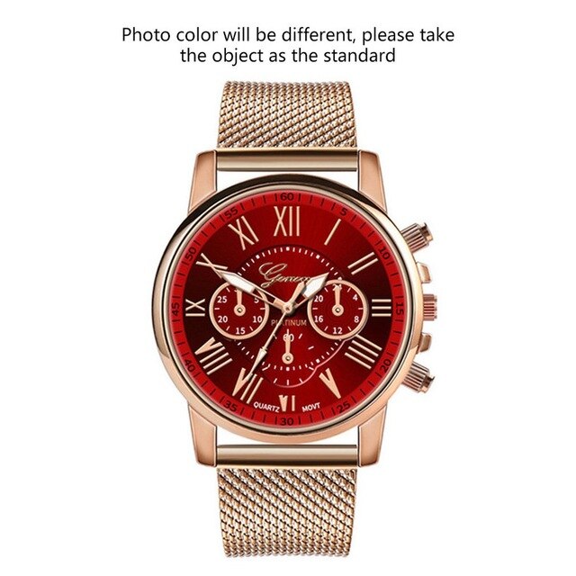 Watch Women'S Watch Women'S Watch Double Face Women'S Watch Silicone Mesh With Silicone Plated Strap