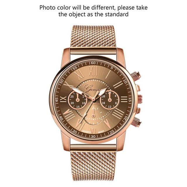 Watch Women'S Watch Women'S Watch Double Face Women'S Watch Silicone Mesh With Silicone Plated Strap