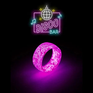 HIYONG New Design Luminous Purple Blue Resin Ring Glowing In The Dark Wedding Engagement Rings For Women Men Jewelry Gift