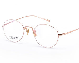 Women's Prescription Glasses Optical Eyeglass Frame 2019 New Vintage Pure Titanium Rim Round Eyeglasses Diopter Eyewear Men