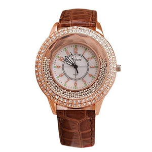 Runer Women Rhinestone Watch luxury Leather brand women's Watches  Hot fashion Women Dress Watch Relogio Feminino free shipping