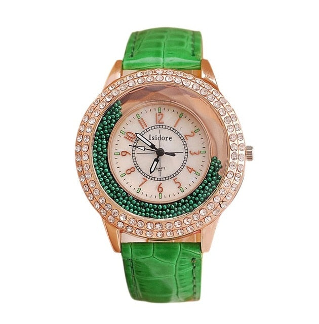 Runer Women Rhinestone Watch luxury Leather brand women's Watches  Hot fashion Women Dress Watch Relogio Feminino free shipping