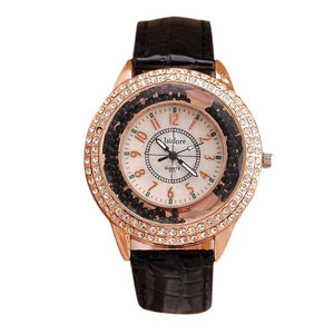 Runer Women Rhinestone Watch luxury Leather brand women's Watches  Hot fashion Women Dress Watch Relogio Feminino free shipping