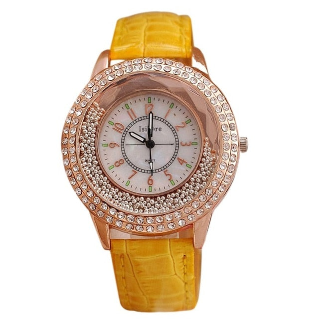 Runer Women Rhinestone Watch luxury Leather brand women's Watches  Hot fashion Women Dress Watch Relogio Feminino free shipping