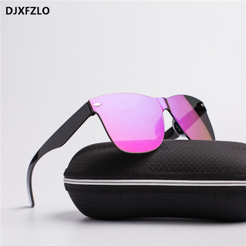 DJXFZLO2018 New Transparent Sunglasses Women Vintage Colorful Retro Fashion Rimless Sun Glasses Women's Brand Eyewear UV400