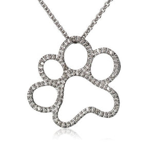 Rinhoo Fashion Crystal Animal Cat Dog Footprint Pendant Necklaces Jewelry For Woman Crystal Pendant Necklace Bijoux Jewelry