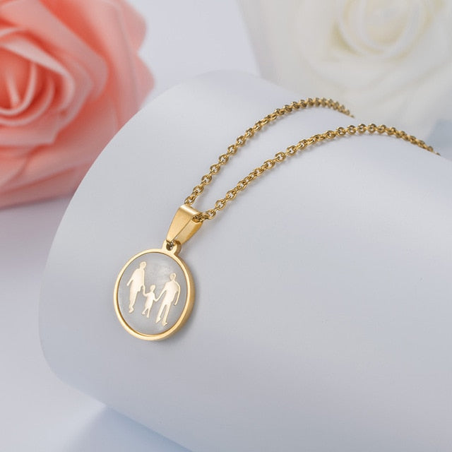 HOBBORN Trendy Women Men Religious Necklace Stainless Steel Gold Color CZ Crystal Virgin Mary Maria Necklaces & Pendants Jewelry