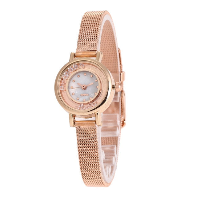 Exquisite small simple women dress watches retro Stainless steel female clock Top brand women's fashion mini design wristwatches