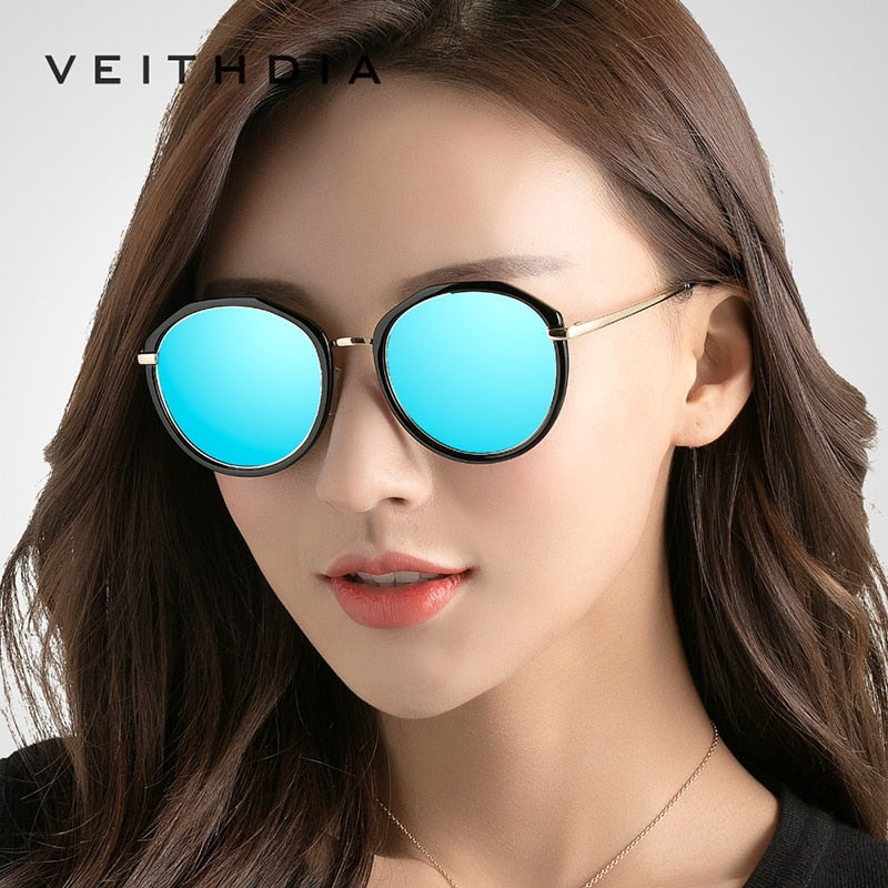 VEITHDIA Acetate Frame Women's Sun glasses Polarized Mirror Lens Luxury Ladies Designer Sunglasses Eyewear For Women oculos 3050