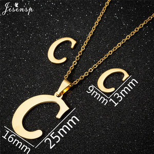 Jisensp Personalized A-Z Letter Alphabet Pendant Necklace Gold Chain Initial Necklaces Charms for Women Jewelry Dropshipping