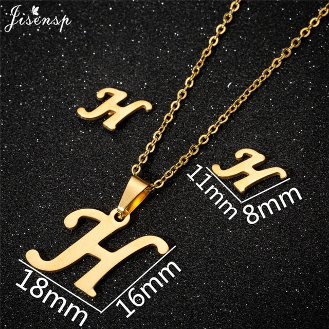 Jisensp Personalized A-Z Letter Alphabet Pendant Necklace Gold Chain Initial Necklaces Charms for Women Jewelry Dropshipping