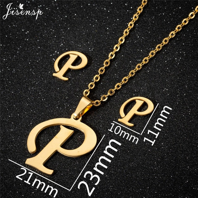 Jisensp Personalized A-Z Letter Alphabet Pendant Necklace Gold Chain Initial Necklaces Charms for Women Jewelry Dropshipping