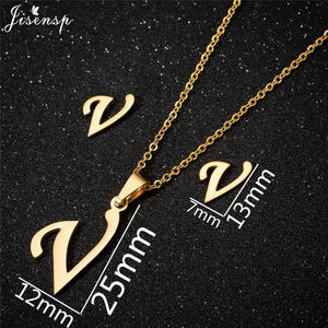 Jisensp Personalized A-Z Letter Alphabet Pendant Necklace Gold Chain Initial Necklaces Charms for Women Jewelry Dropshipping