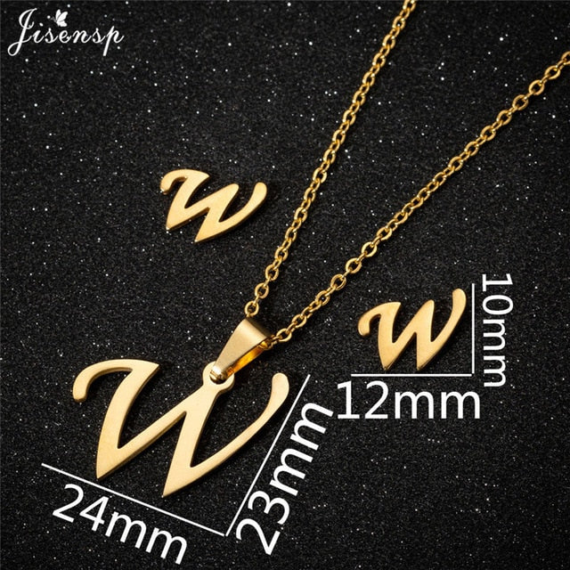 Jisensp Personalized A-Z Letter Alphabet Pendant Necklace Gold Chain Initial Necklaces Charms for Women Jewelry Dropshipping