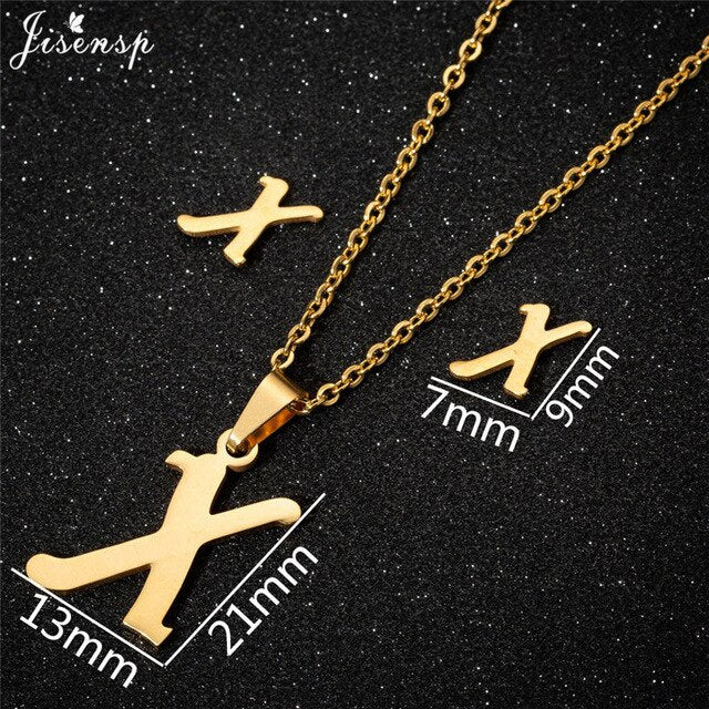 Jisensp Personalized A-Z Letter Alphabet Pendant Necklace Gold Chain Initial Necklaces Charms for Women Jewelry Dropshipping